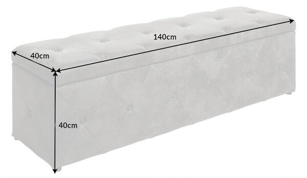 Designová lavice Spectacular 140 cm antik šedá
