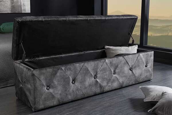Designová lavice Spectacular 140 cm antik šedá