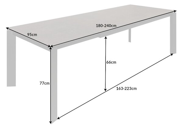 Roztahovací jídelní stůl Narissara 180-240 cm antracit