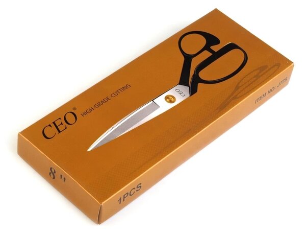 CEO Klasické krejčovské celokovové nůžky CEO J615, s pogumovanou rukojetí, délka 20,5cm (8")