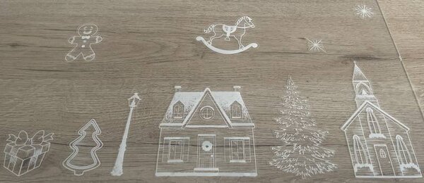 DECOLED Vánoční samolepky na okna A4 náměstí