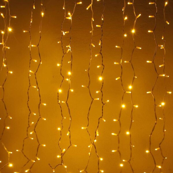 DECOLED Hobby Line LED světelný závěs do okna, 200 × 200 cm, teple bílá, 200 diod, čirý kabel, IP20 do interiéru, prodlužovací