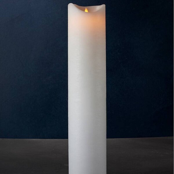 SIRIUS Velká LED svíčka na baterii vosková Sara exclusive, Ø 10 × 50 cm, bílá, 3× AA