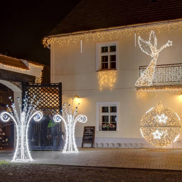 DECOLED LED tekoucí světlo, 4 m, ledově bílá, 64 diod, čirý kabel, IP44, 24V