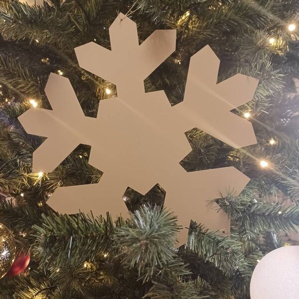 DECOLED Vánoční ozdoba vločka zlatá kovová 30 cm, venkovní