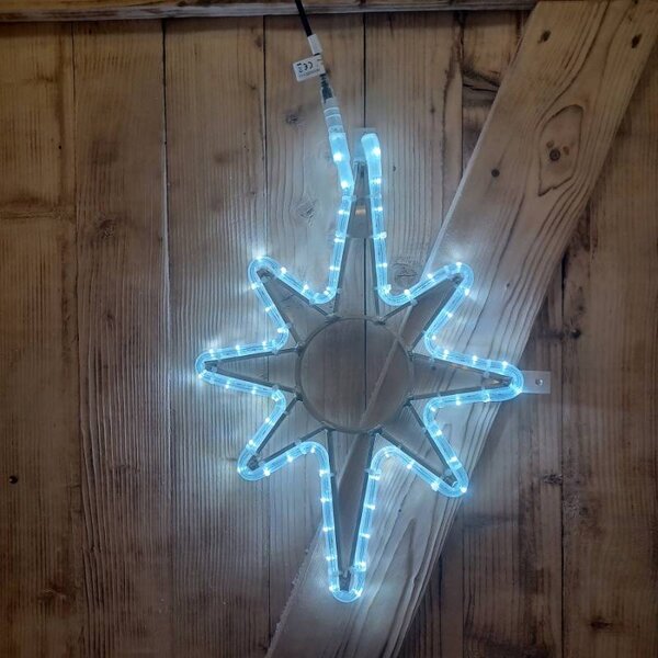 DECOLED Easy Fix 2D LED světelná hvězda na vrchol stromu, 35 × 50 cm, ledově bílá, hliník