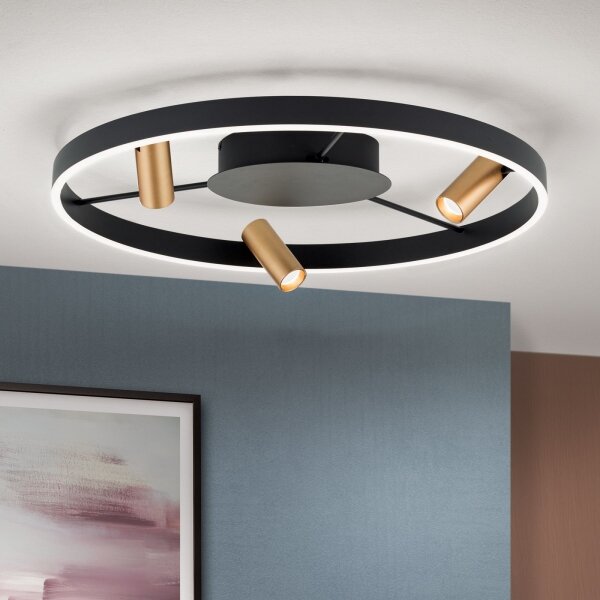 Orion DL 7-686/3-LED Stmívatelné strop. svítidlo BERLIN LED/50W/230V černá/zlatá