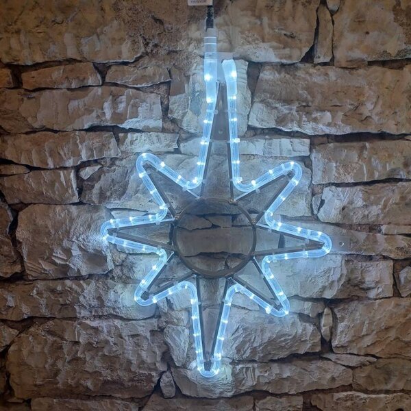 DECOLED LED světelná hvězda na VO, 39x51 cm, ledově bílá