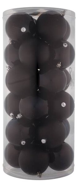 DECOLED Plastové koule, prům. 8 cm, černá, 12x matná, 12x lesklá