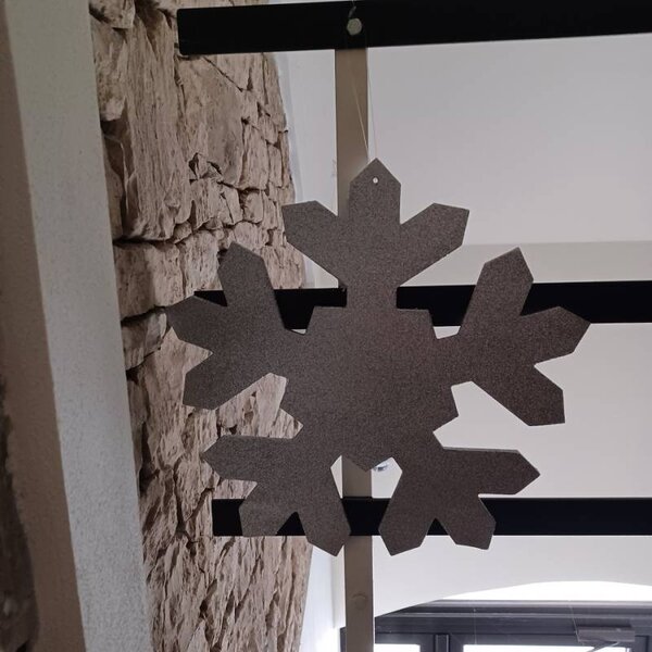 DECOLED Vánoční ozdoba vločka I, pr. 40 cm, stříbrná, překližka, venkovní