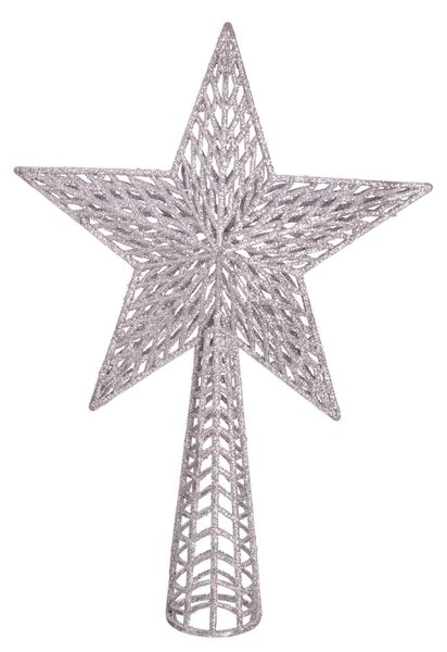 Stříbrná vánoční špička na stromeček Casa Selección, ø 18 cm