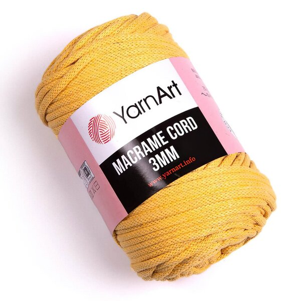 Pletací / háčkovací příze YarnArt MACRAME CORD 3mm 764 okrově žlutá, jednobarevná 250g/85m