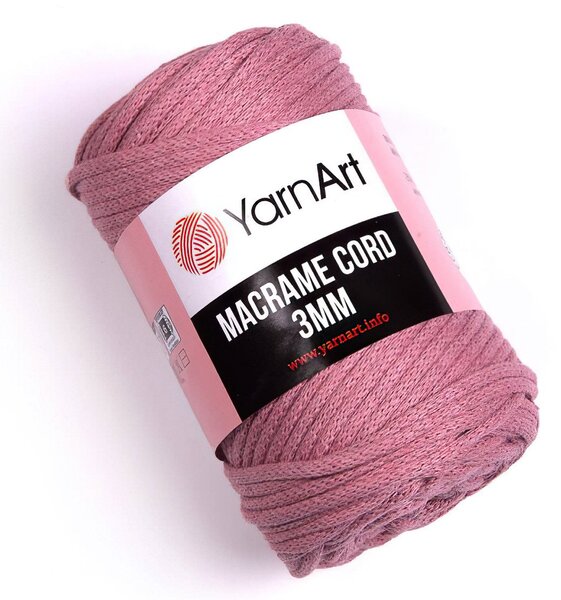 Pletací / háčkovací příze YarnArt MACRAME CORD 3mm 792 starorůžová, jednobarevná 250g/85m