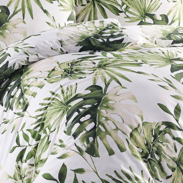 BedTex Povlečení BOTANIC, listy monstery, zelené, bavlna hladká, 140x200cm + 70x90cm