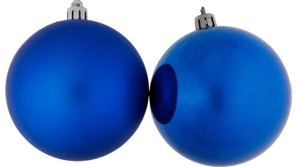 DECOLED Sada vánočních ozdob modrá 8 cm plastové koule, 12× lesklá, 12× matná