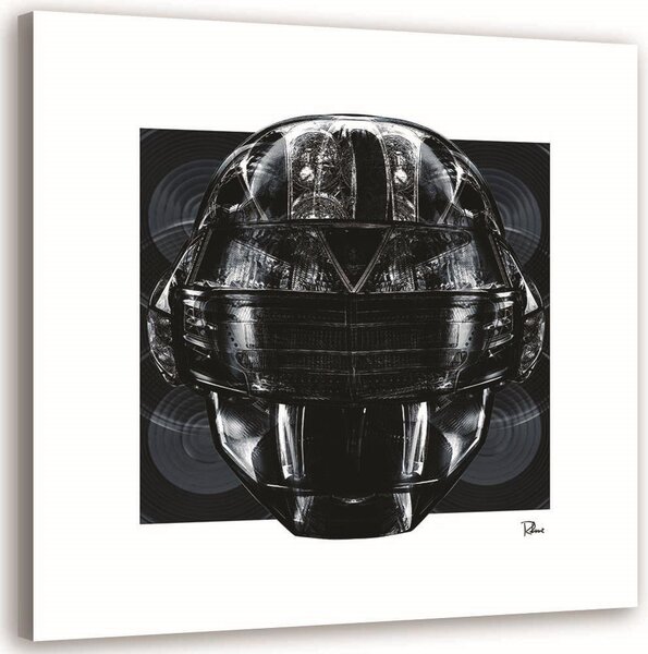 Obraz na plátně Černá hlava robota - Rubiant Rozměry: 30 x 30 cm