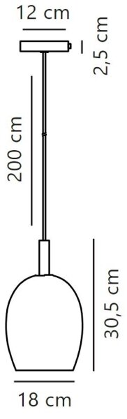 Nordlux - Lustr na lanku UMA 1xE27/40W/230V pr. 18 cm černá/kouřová