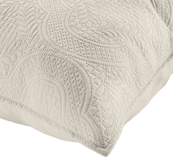 Krémový set přehozu a povlaku na polštář z mikrovlákna 240x260 cm Romane – douceur d'intérieur