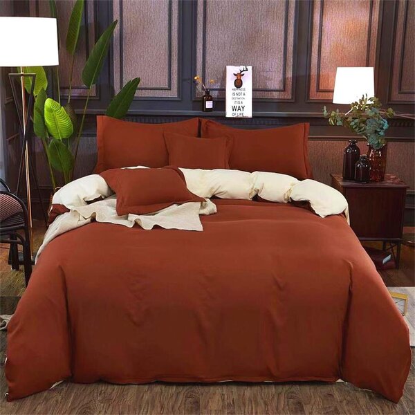 Bavlissimo 7-dílné povlečení bavlna/mikrovlákno hnědá krémová 140x200 na dvě postele