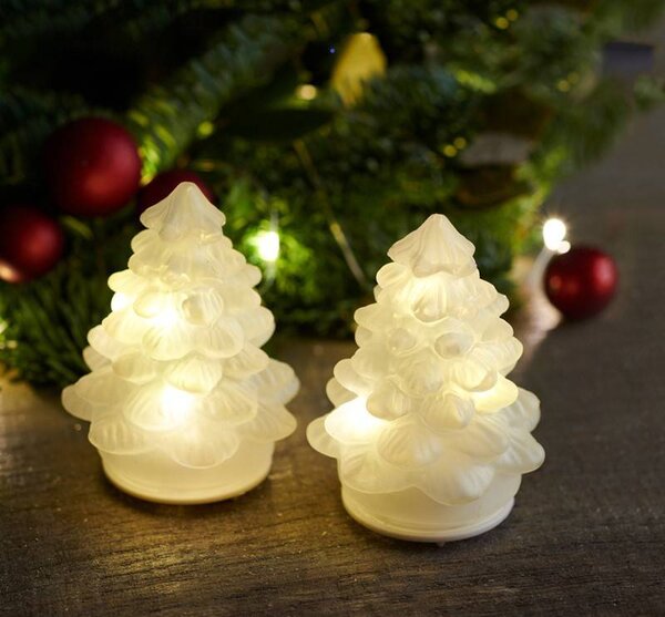 SIRIUS LED svítící stromeček Carla 7 cm, sada 2 kusy, matný