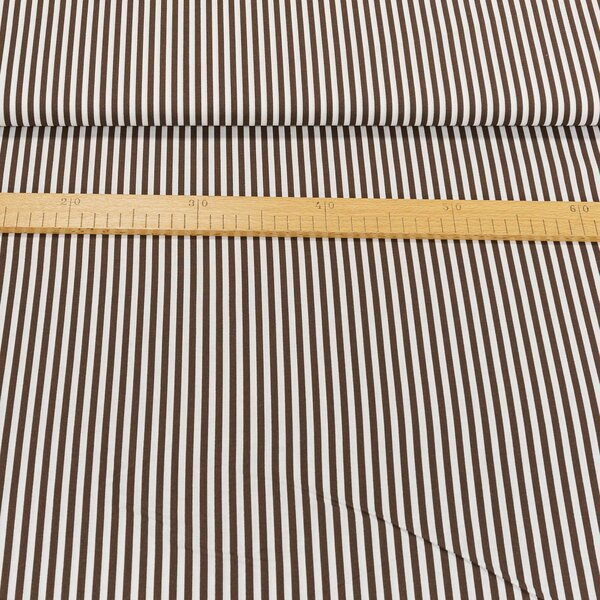 Bavlněné plátno Jolana JO003/26 hnědý a bílý proužek 5mm, š.150cm (látka v metráži)