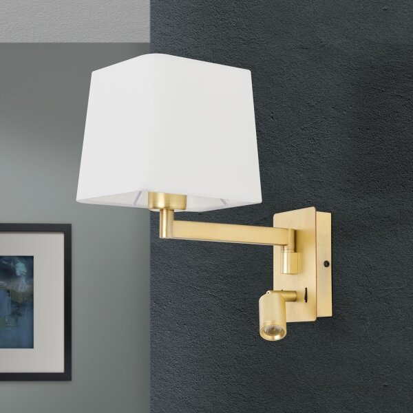 Orion WA 2-1469/1- LED Nástěnná lampa CARLTON 1xE27/40W/230V + LED/3W bílá/zlatá