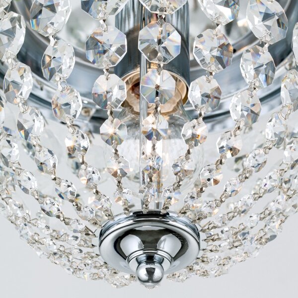 Orion DLU 1840/26-Křišťálové str. svítidlo PLAFOND 1xE27/40W/230V pr.26 cm chrom
