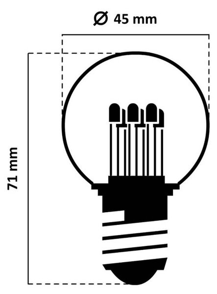 DECOLED LED žárovka ledově bílá, patice E27, 12 diod
