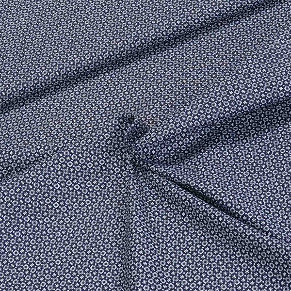 Bavlněné plátno 103000/2088 BLUE, bílé kvítky na tmavě modré, š.140cm (látka v metráži)