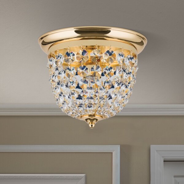 Orion DLU 1840/26-Křišťálové str. svítidlo PLAFOND 1xE27/40W/230V pr.26 cm zlatá
