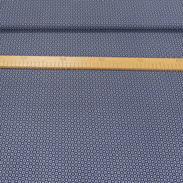 Bavlněné plátno 103000/2088 BLUE, bílé kvítky na tmavě modré, š.140cm (látka v metráži)