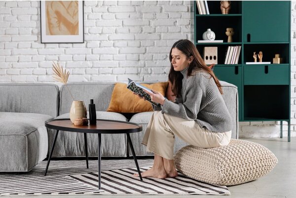 Cihlově červený polštářový puf Bonami Essentials Knit