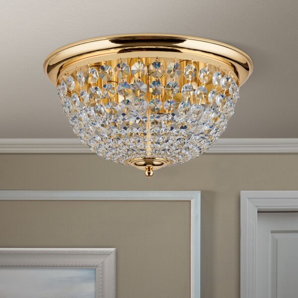 Orion DLU 1840/47-Křišťálové str. svítidlo PLAFOND 6xE27/40W/230V pr.47 cm zlatá