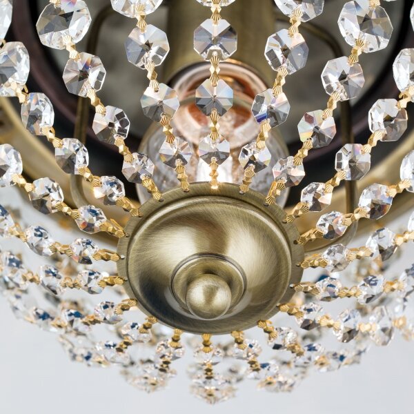 Orion DLU 1840/26-Křišťálové str. svítidlo PLAFOND 1xE27/40W/230V pr.26 cm bronz