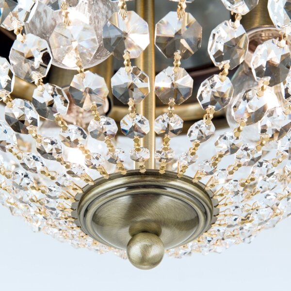 Orion DLU 1840/35-Křišťálové str. svítidlo PLAFOND 3xE27/40W/230V pr.35 cm bronz