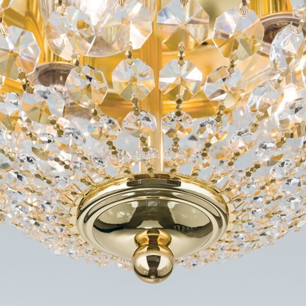 Orion DLU 1840/35-Křišťálové str. svítidlo PLAFOND 3xE27/40W/230V pr.35 cm zlatá