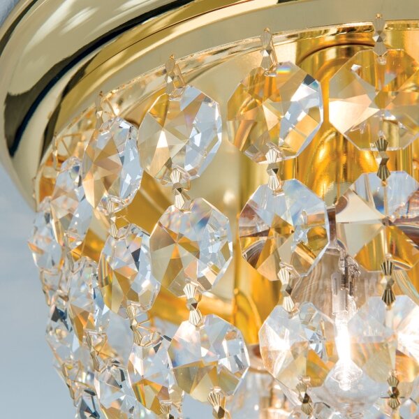 Orion DLU 1840/35-Křišťálové str. svítidlo PLAFOND 3xE27/40W/230V pr.35 cm zlatá