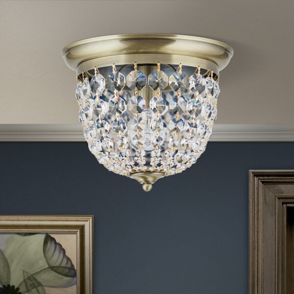 Orion DLU 1840/26-Křišťálové str. svítidlo PLAFOND 1xE27/40W/230V pr.26 cm bronz