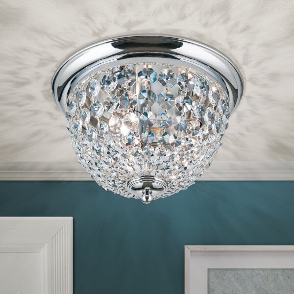 Orion DLU 1840/35-Křišťálové str. svítidlo PLAFOND 3xE27/40W/230V pr.35 cm chrom