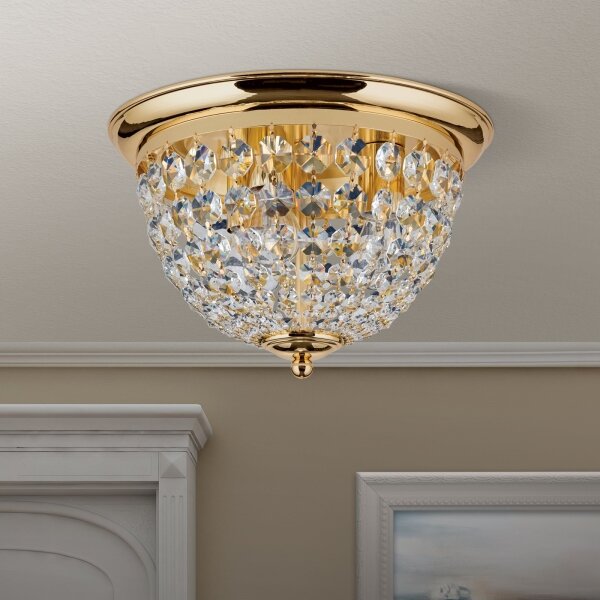 Orion DLU 1840/35-Křišťálové str. svítidlo PLAFOND 3xE27/40W/230V pr.35 cm zlatá