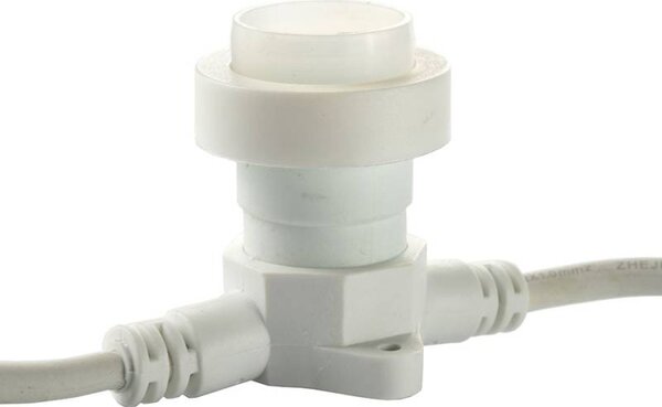 DECOLED Easy Fix světelná girlanda, venkovní, 10 m pro 10 žárovek E27, bílý kabel, IP67, prodlužovací, bez žárovek