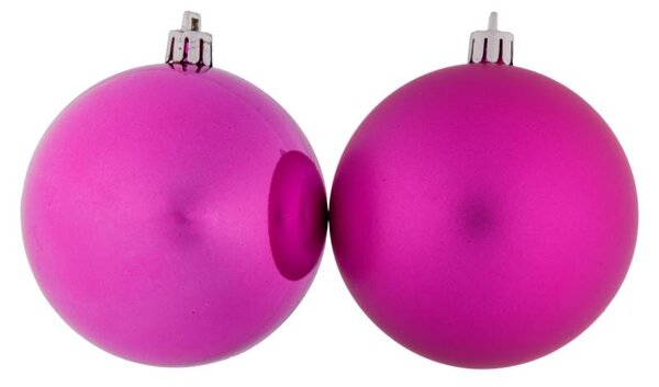 DECOLED Sada vánočních ozdob růžová 6 cm plastové koule, 12× lesklá, 12× matná, balení 24 ks