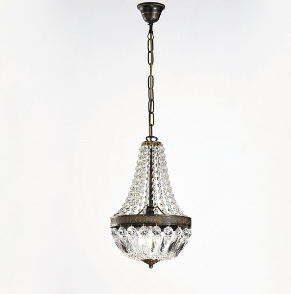 Orion HL 6-1551/1 - Křišťálový lustr na řetězu ARILA 1xE27/60W/230V hnědá/patina