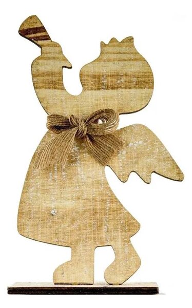 DECOLED Vánoční dřevěný anděl, 10x20 cm