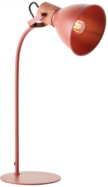 Brilliant 94555/01 Stolní lampa ERENA červená + dřevo