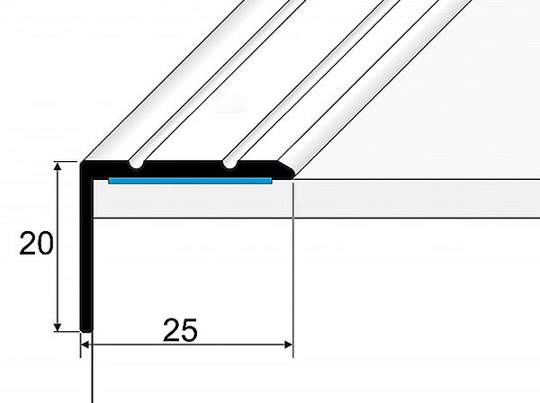 Schodový profil 25 x 20 mm (samolepící) Oliva E04