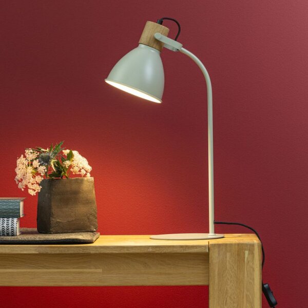 Brilliant 94555/63 Stolní lampa ERENA zelená + dřevo