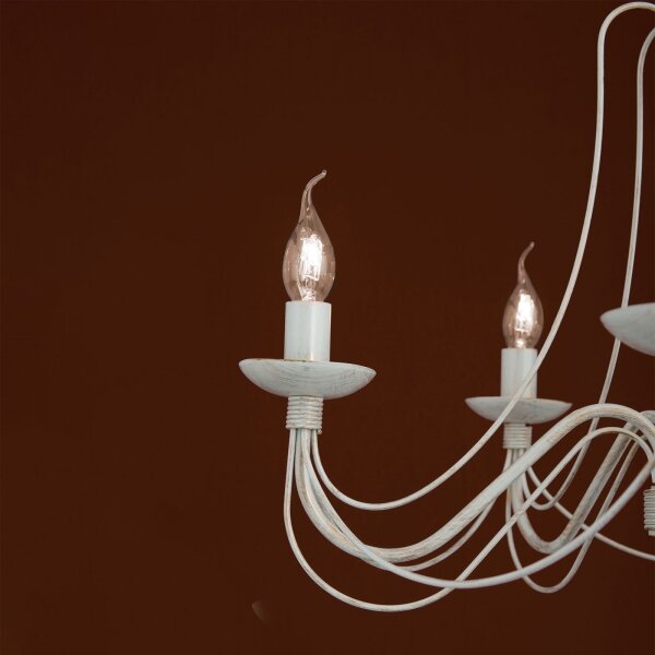 Orion LU 1531/5 - Lustr na řetězu VELA 5xE14/40W/230V pr.60 cm bílá/zlatá/patina