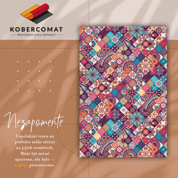 Módní univerzální vinylový koberec Barevné mozaiky