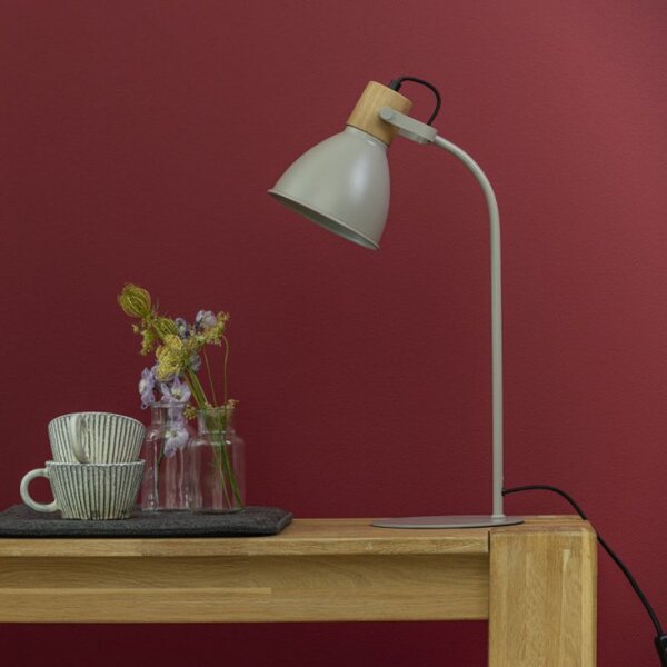 Brilliant 94555/20 Stolní lampa ERENA taupe + dřevo